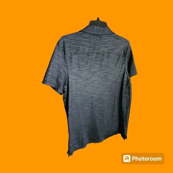 Rock & Republic Black‎ Silver Heathered Size  L Polo - Picture 2 of 2